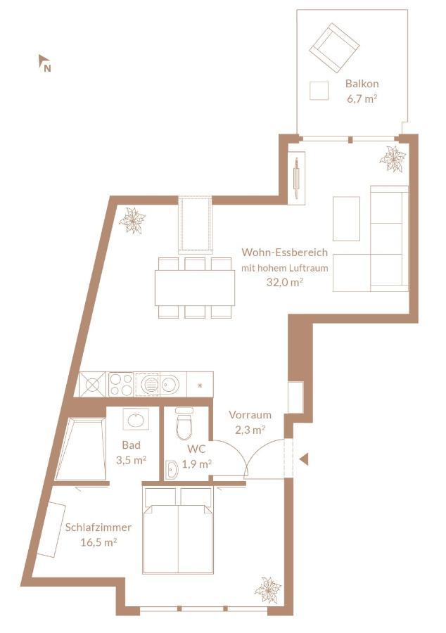 Penthouse Wien Mit Parkplatz Und Balkon Apartamento